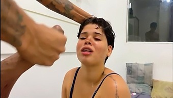 Fat White Girl Gives A Deepthroat Blowjob