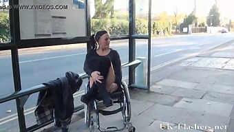 Disabled Adult Actress Showcases Public Nudity In Outdoor Setting